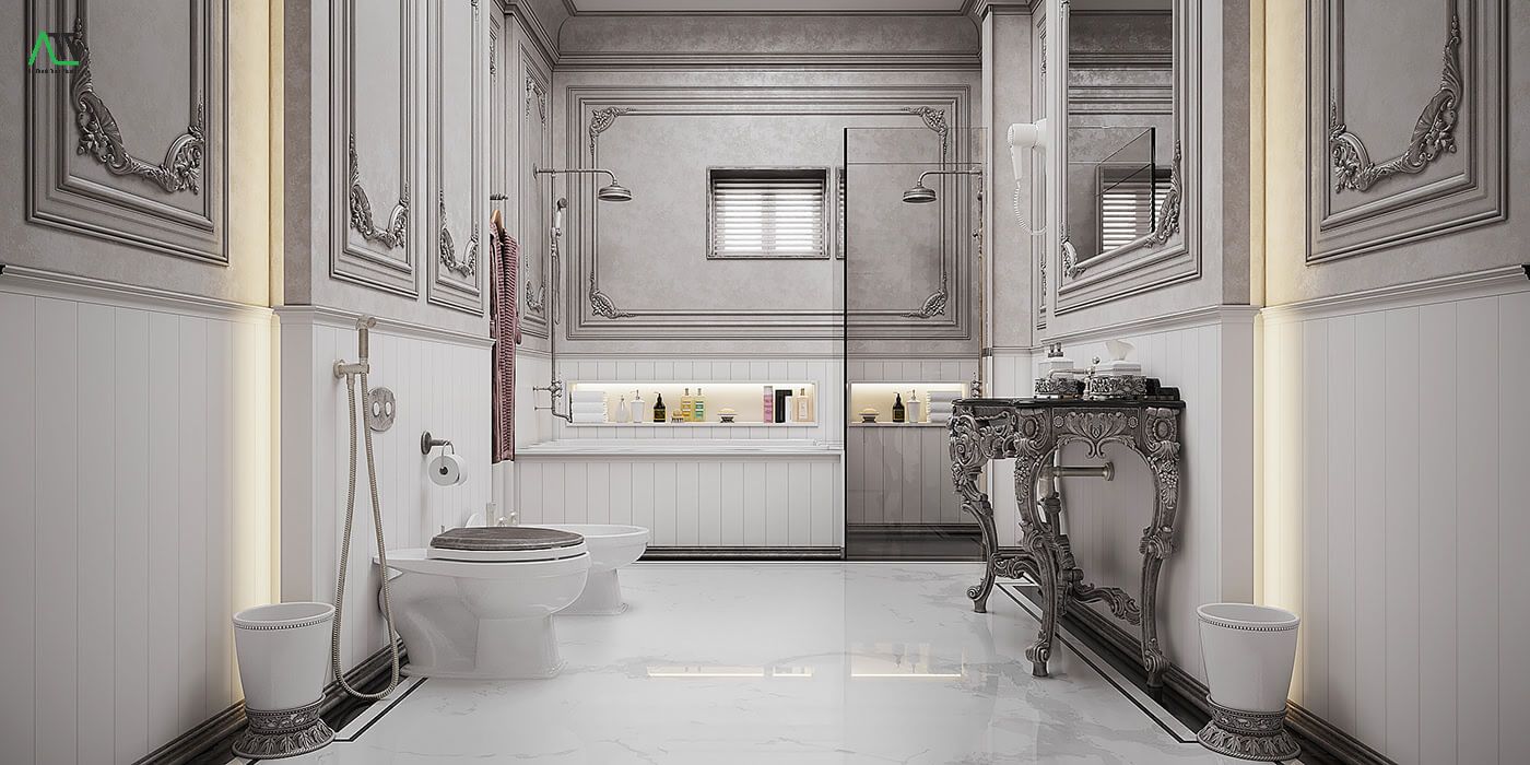 Một số mẫu phào chỉ trang trí phòng tắm đẹp