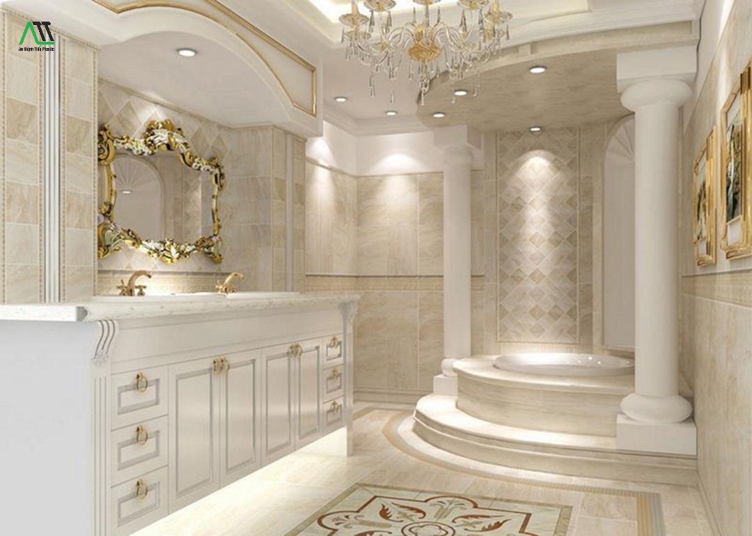 Một số mẫu phào chỉ trang trí phòng tắm đẹp