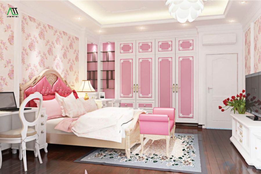 Cách trang trí phào chỉ cho phòng ngủ bé gái