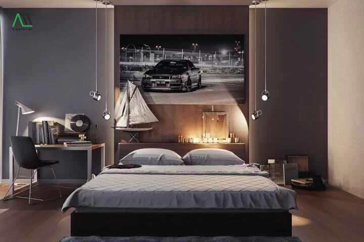 cách trang trí phòng ngủ cho nam