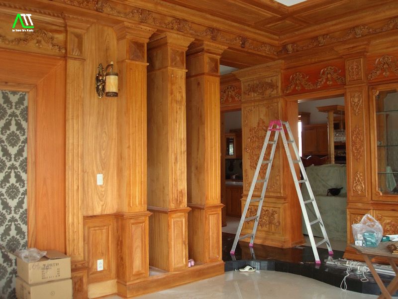 Phân loại mẫu gỗ ốp tường phòng khách