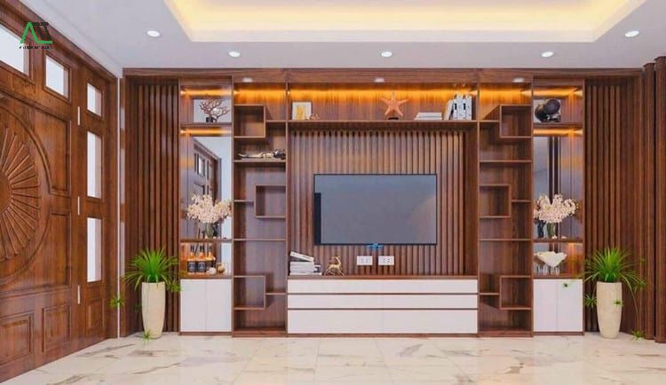 mẫu tấm ốp tường phòng khách