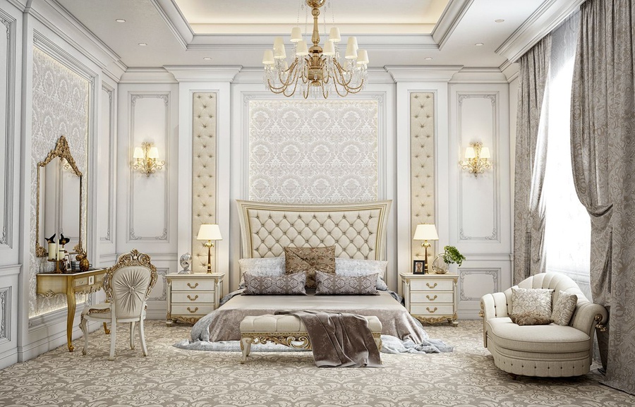Cách trang trí phào chỉ cho phòng ngủ phong cách tân cổ điển