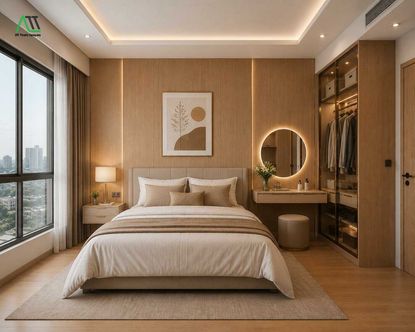 nhựa giả gỗ phòng ngủ