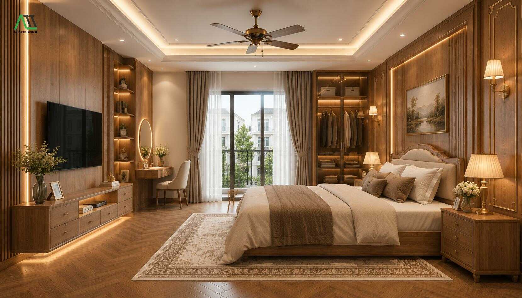 nhựa giả gỗ phòng ngủ
