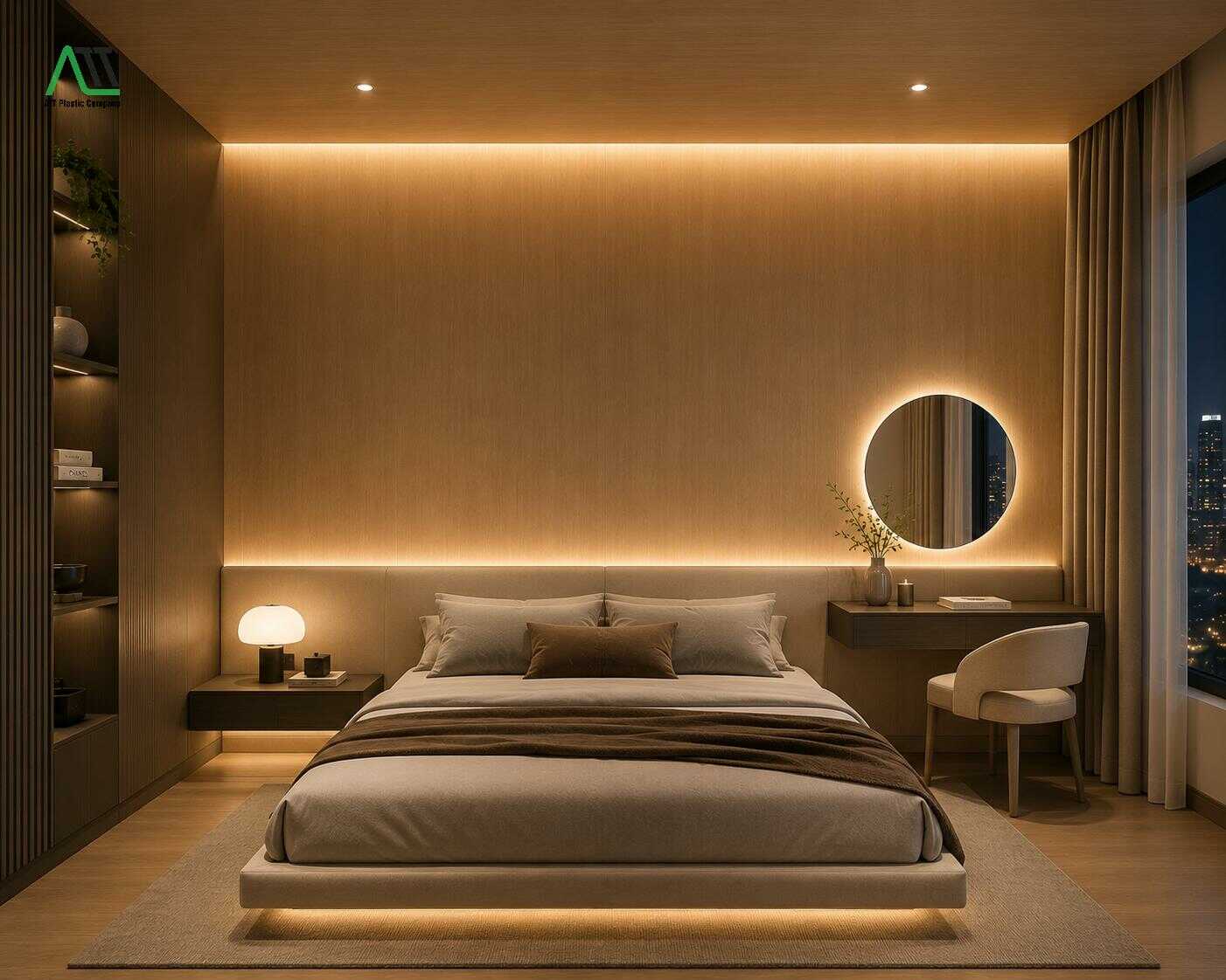 nhựa giả gỗ phòng ngủ