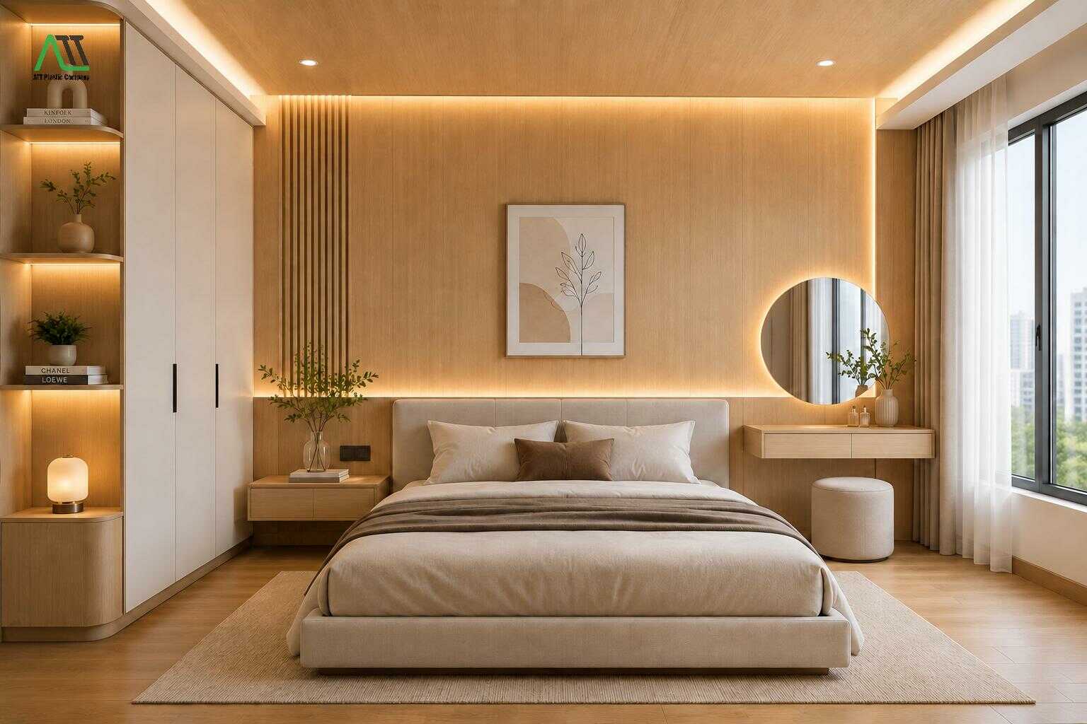 nhựa giả gỗ phòng ngủ