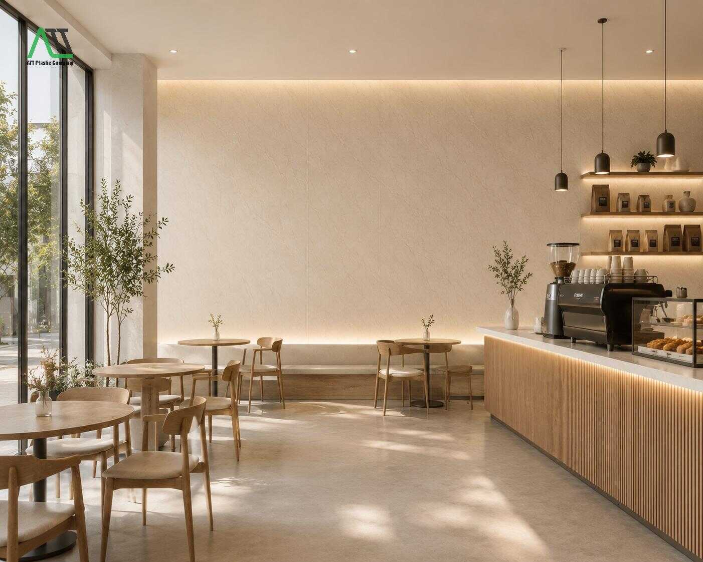 ốp tường quán cafe