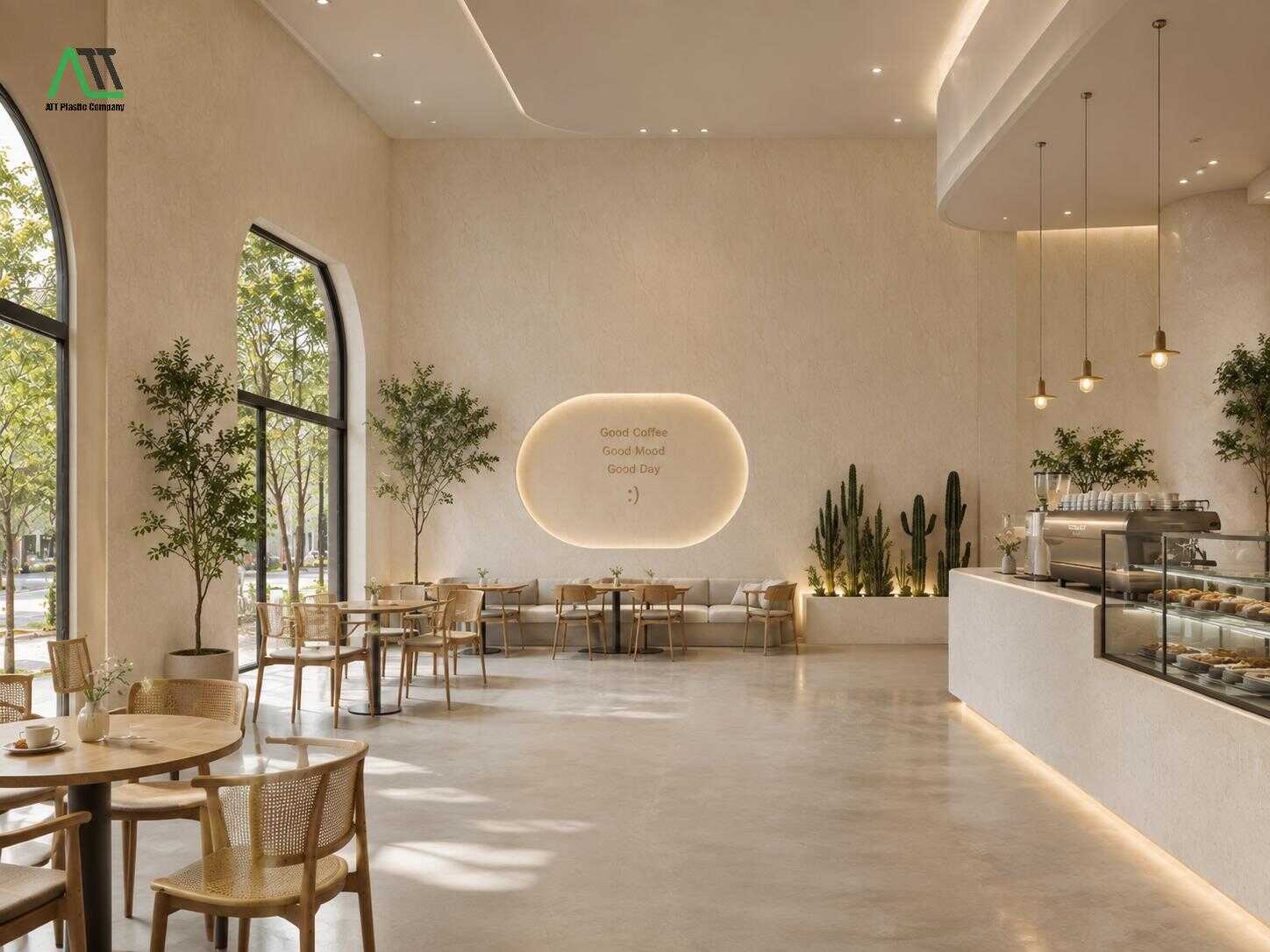 ốp tường quán cafe