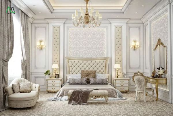 phào chỉ tường phòng ngủ