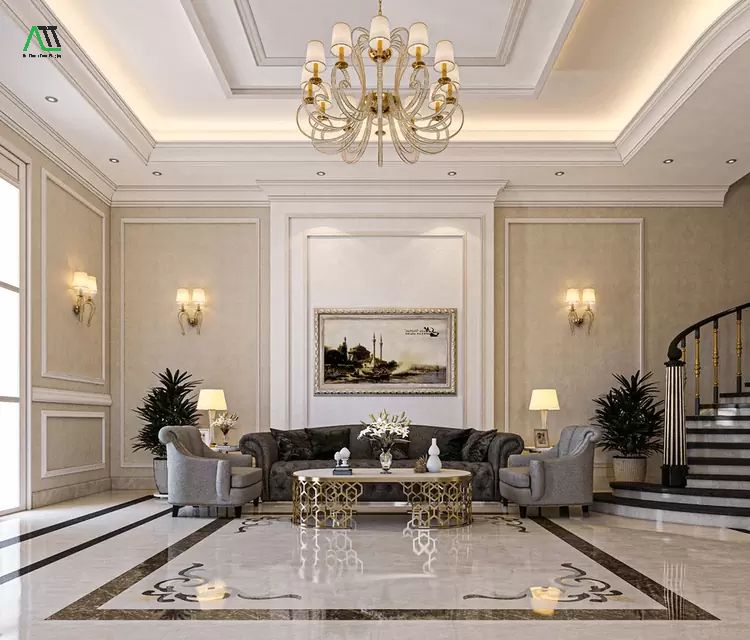 Ứng dụng của phào trần trong thiết kế phòng khách