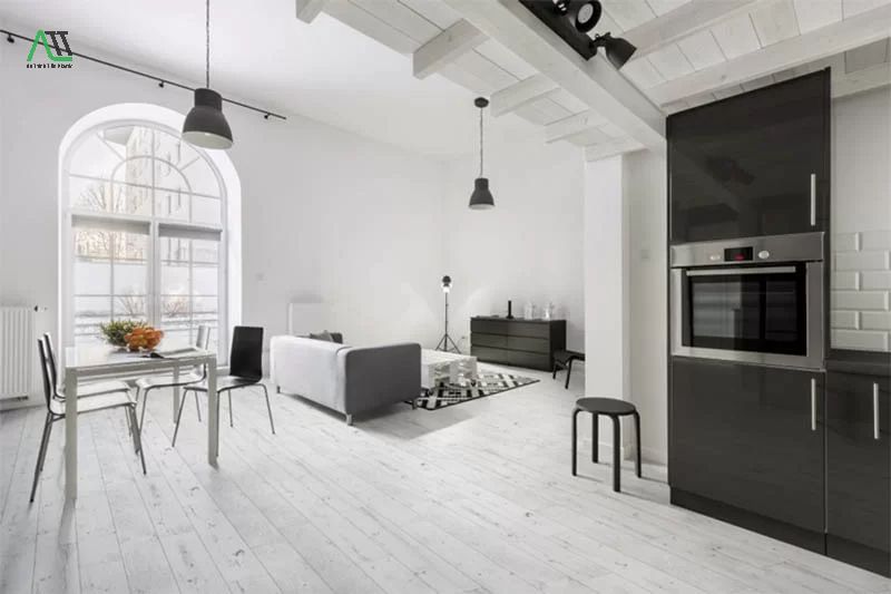 sàn gỗ màu trắng