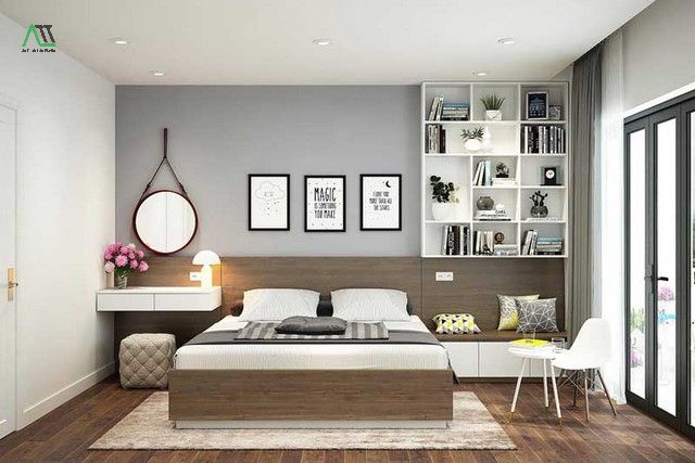 sàn gỗ sơn tường màu gì
