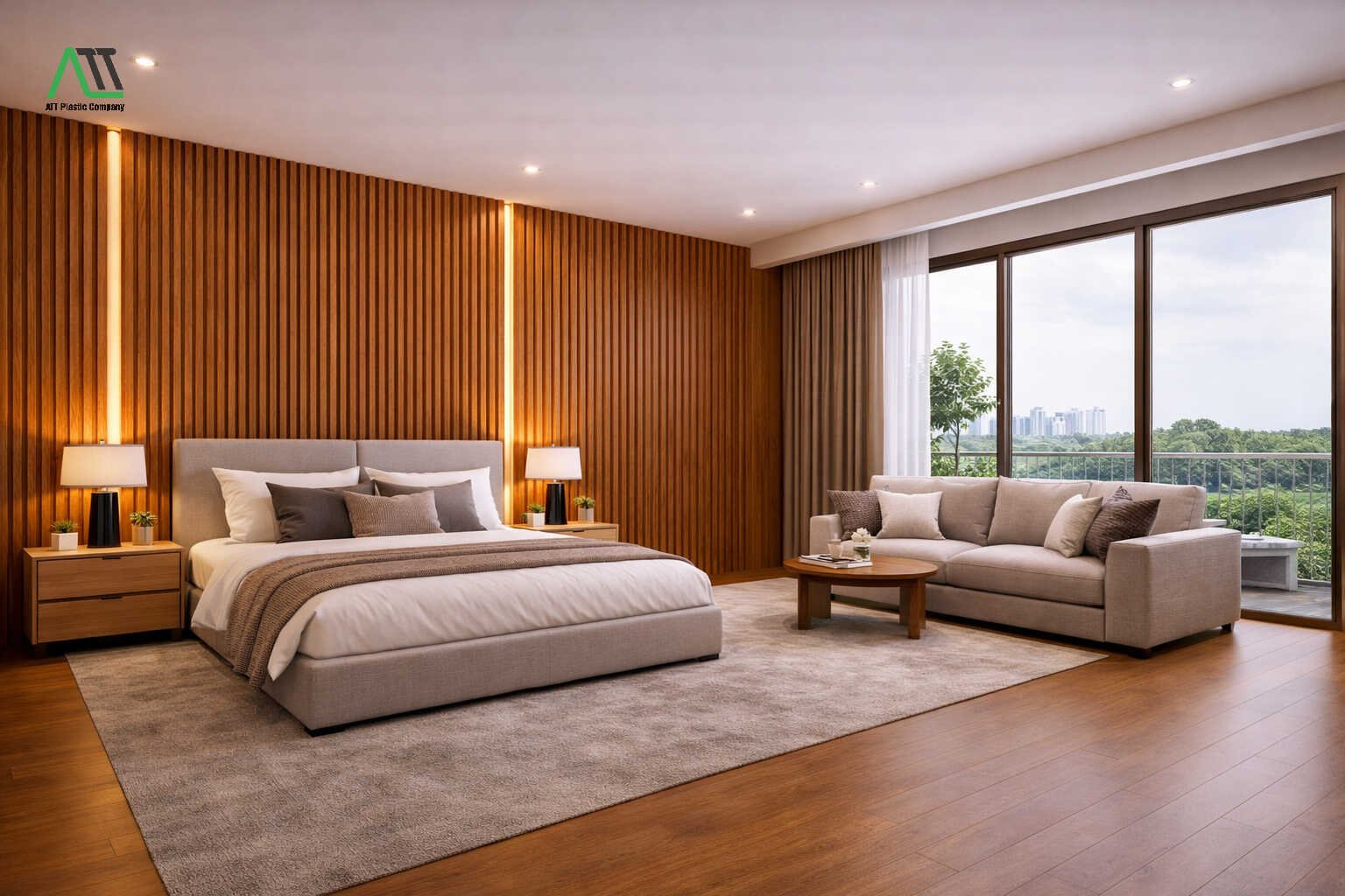 tấm nhựa giả gỗ phòng ngủ