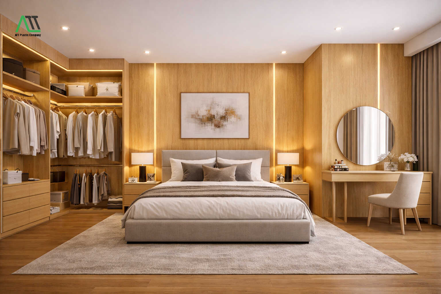 tấm nhựa giả gỗ phòng ngủ