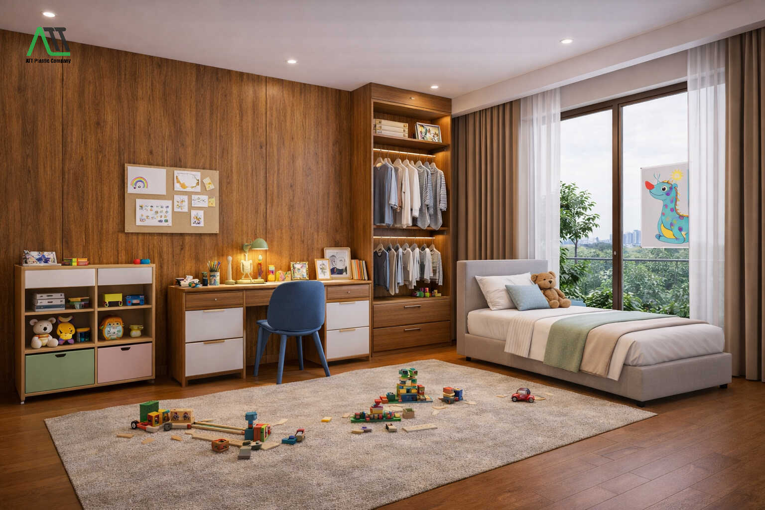 tấm nhựa giả gỗ phòng ngủ