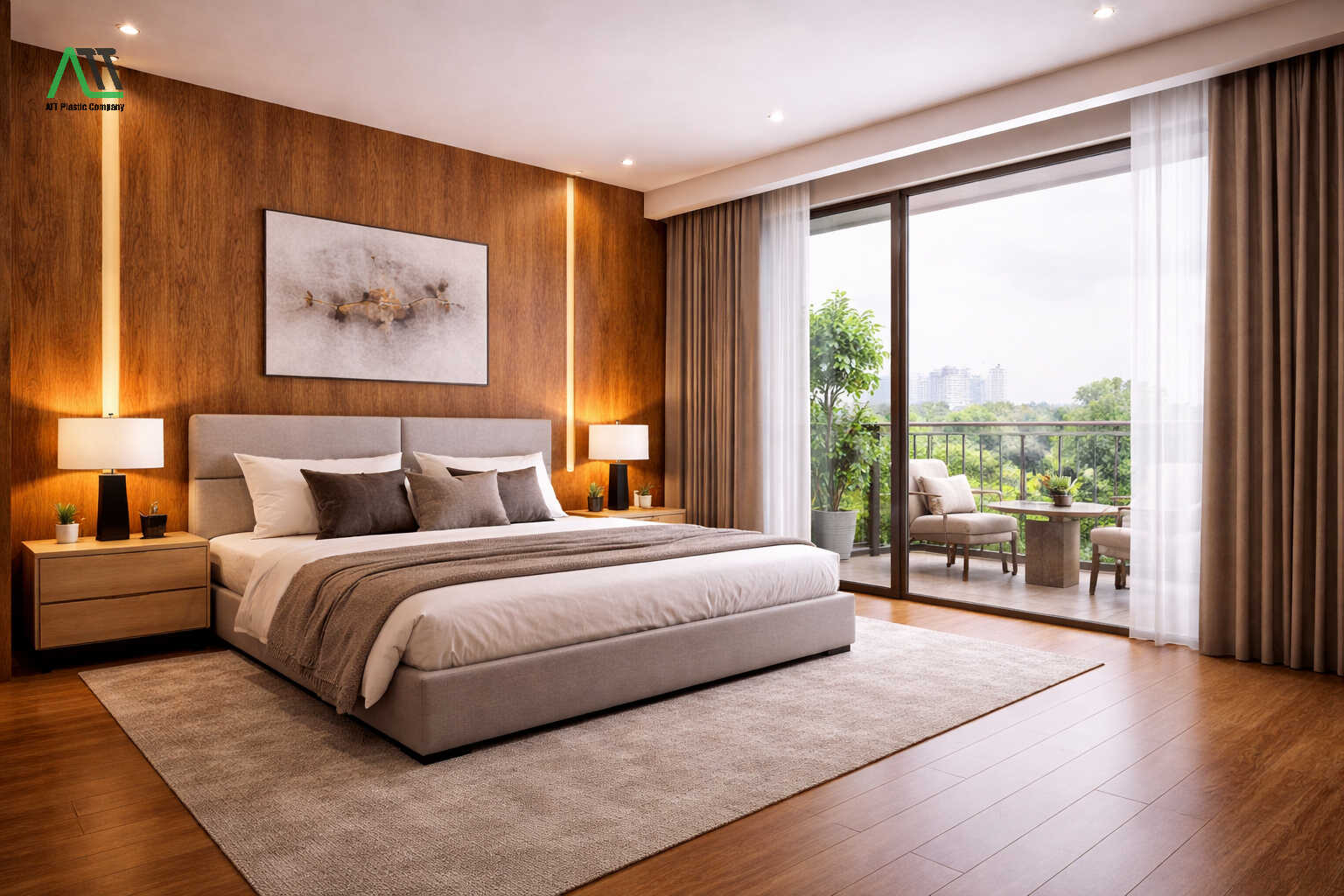 tấm nhựa giả gỗ phòng ngủ