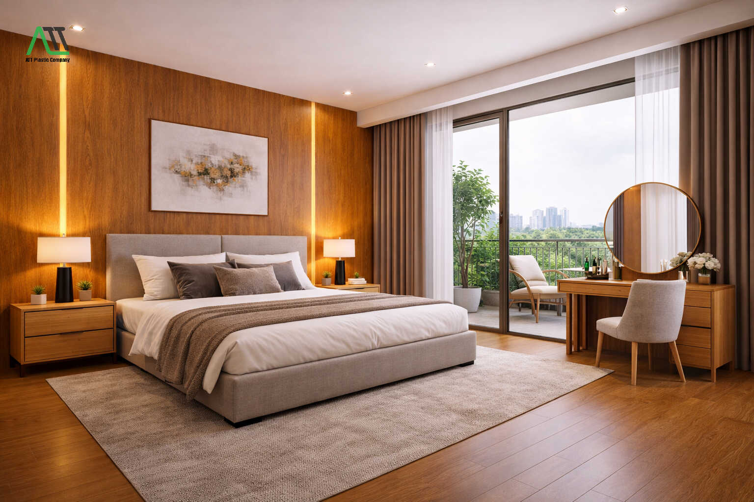 tấm nhựa giả gỗ phòng ngủ