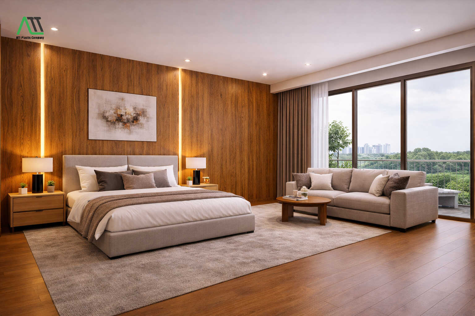 tấm nhựa giả gỗ phòng ngủ