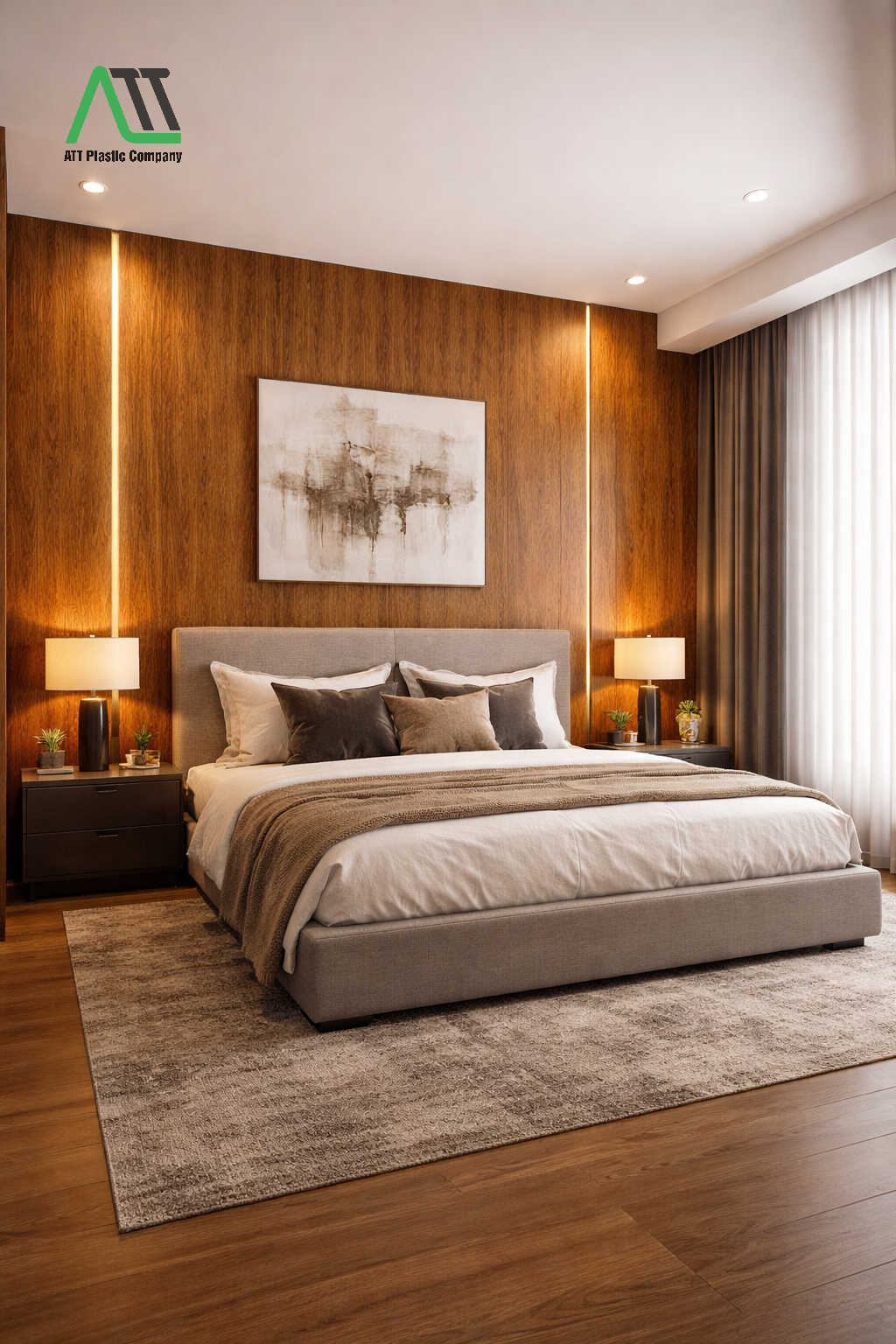 tấm nhựa giả gỗ phòng ngủ