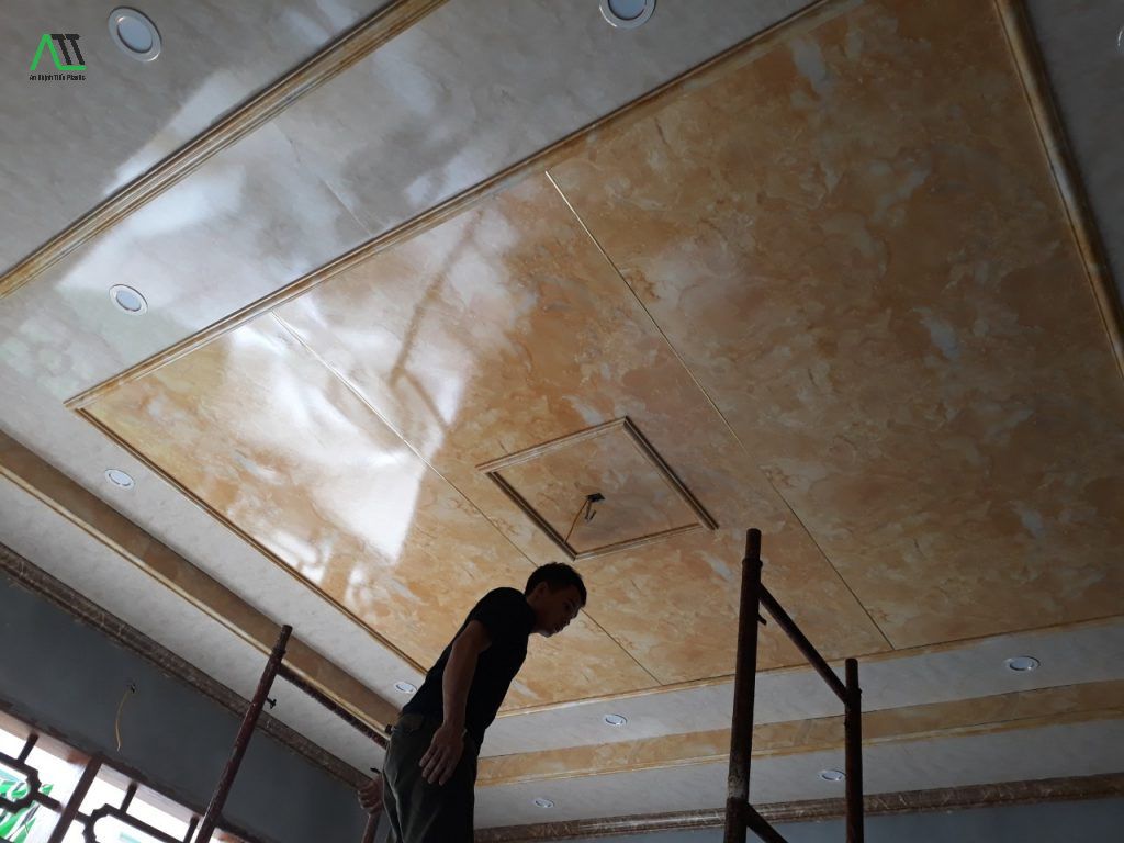 Hướng dẫn cách thi công tấm ốp trần giả đá PVC và những điều cần lưu ý 