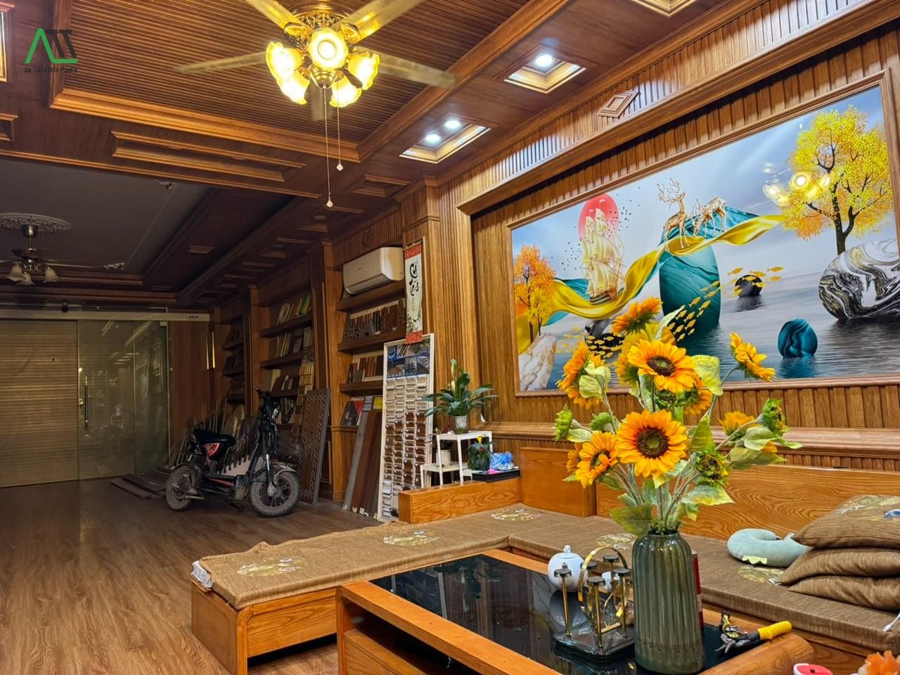 tấm ốp trần vân gỗ PVC