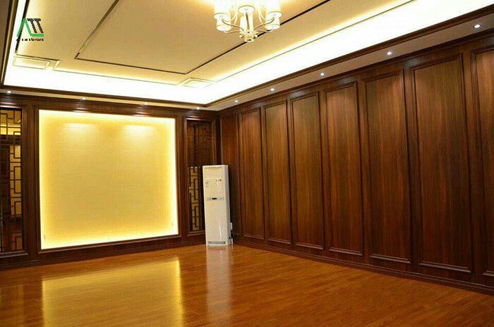 thi công tấm gỗ nhựa ốp tường