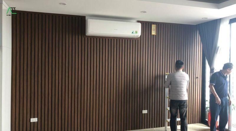 thi công tấm ốp giả gỗ