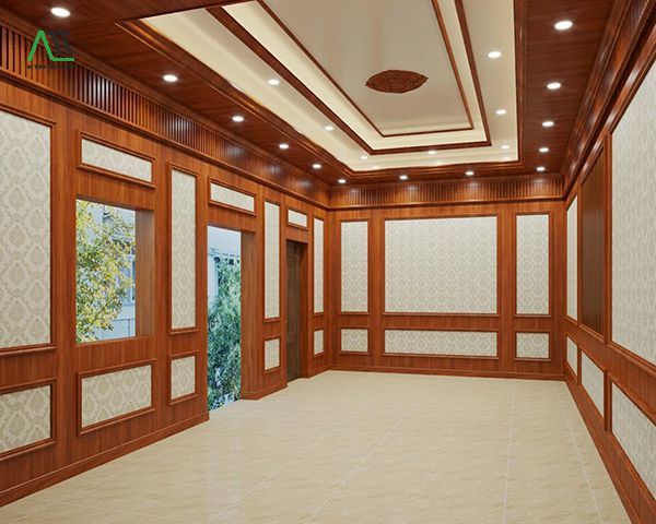 thi công tấm ốp tường giả gỗ