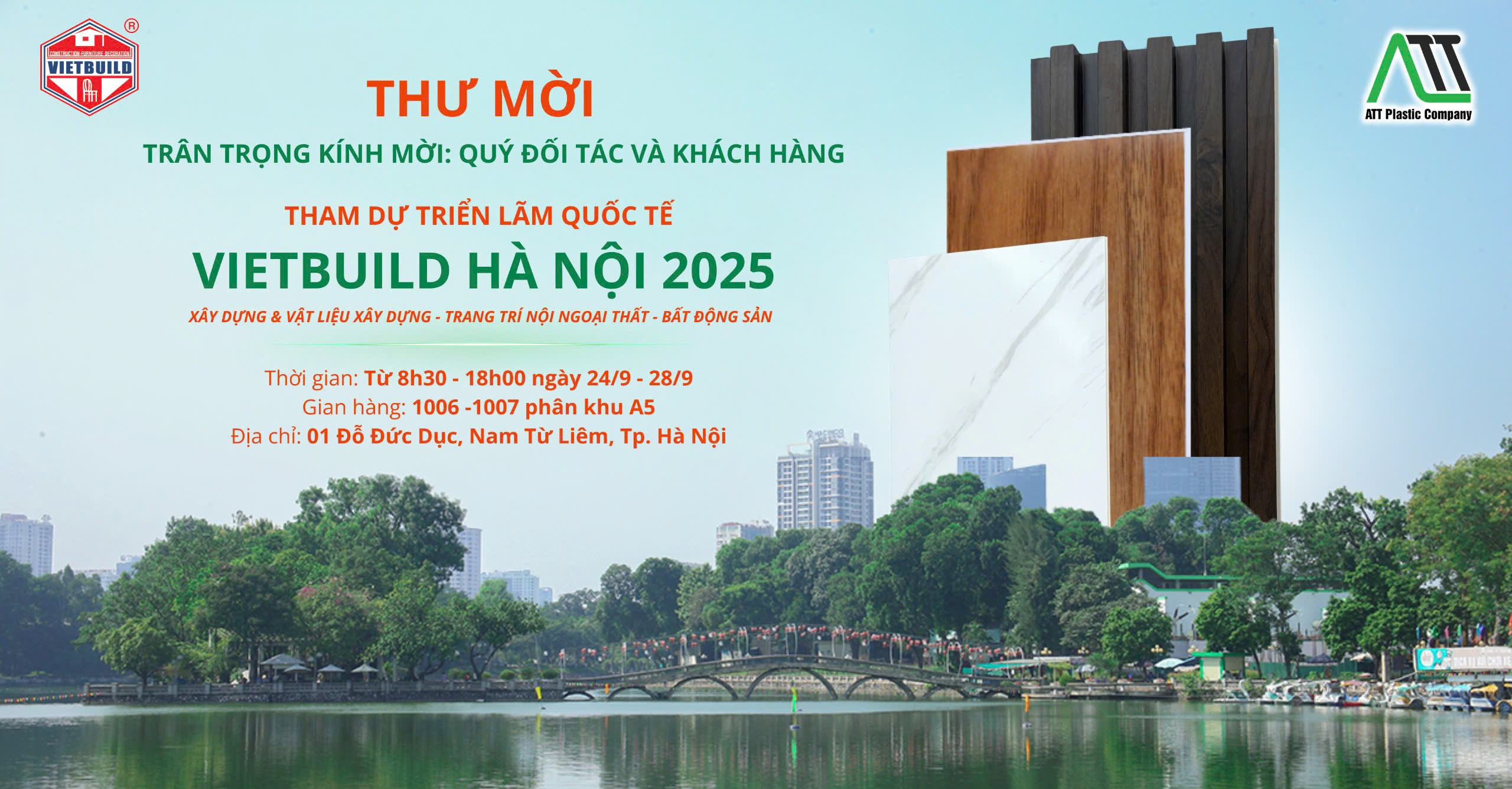 Thư mời tham quan gian hàng ATT tại Vietbuild Hà Nội 9/2025