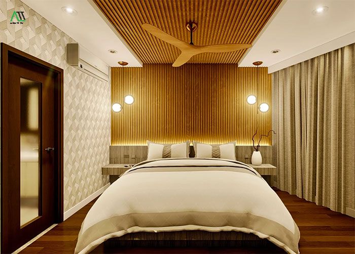 Trần nhựa giả gỗ lam sóng