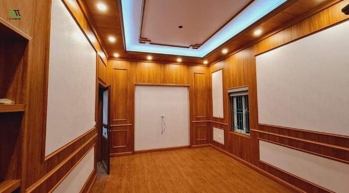 Các mẫu trần nhựa giả gỗ phòng khách