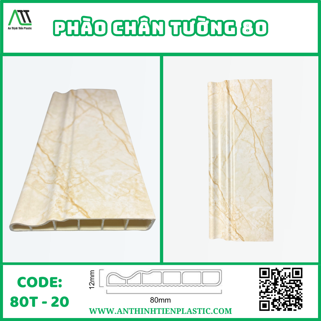 Phào chân tường 80T vân đá