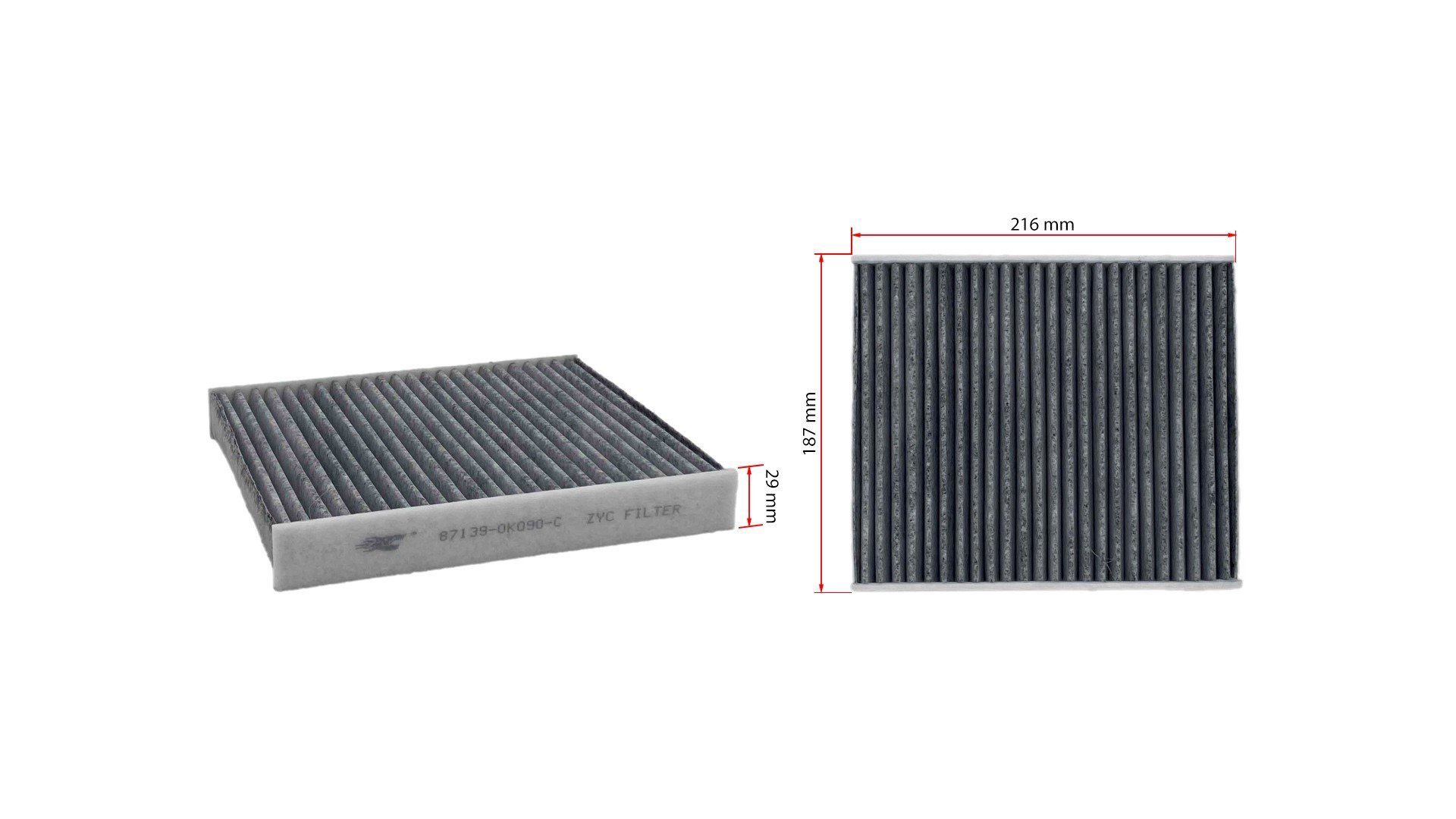 Lọc điều hòa than hoạt tính xe Toyota - Lexus - Mazda CX8 (Mã: 87139-0K090-C)