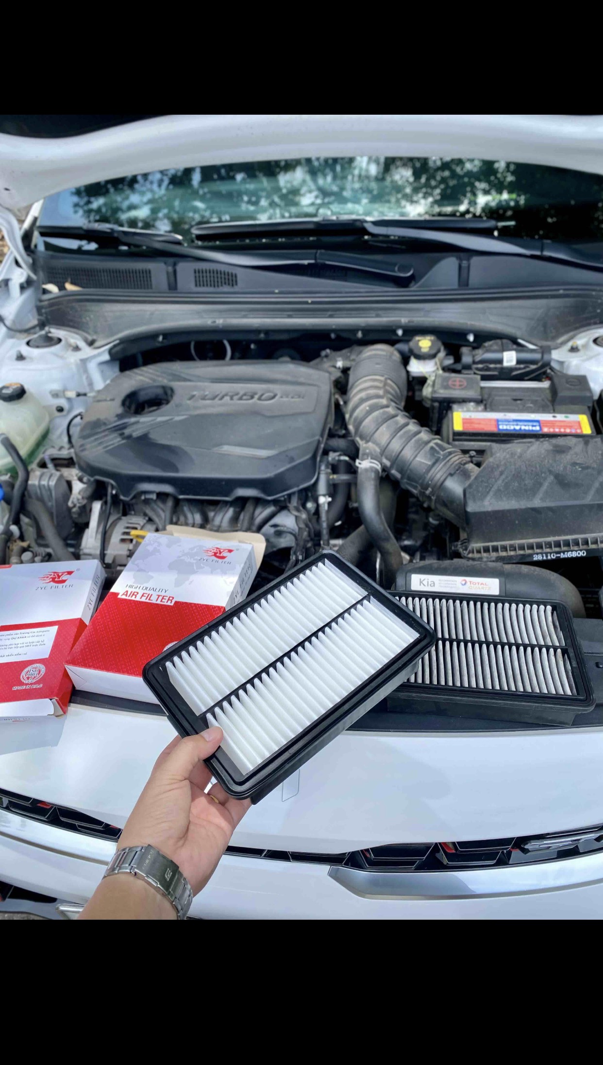 Lọc gió động cơ KIA Cerato 2019~, New K3 - HYUNDAI Kona, Elantra ~2021 (Mã: 28113-F2000)