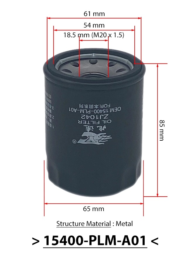 Lọc nhớt HONDA City, Civic, CR-V, HR-V, Jazz, BR-V, Accord, Brio (Mã: 15400-PLM-A01)