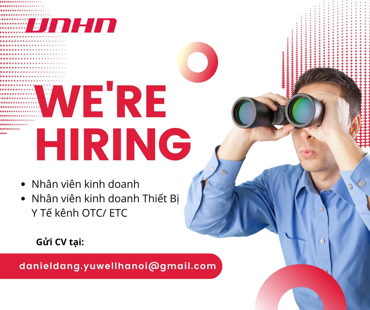 VNHN HÀ NỘI TUYỂN DỤNG NHÂN VIÊN KINH DOANH THIẾT BỊ Y TẾ