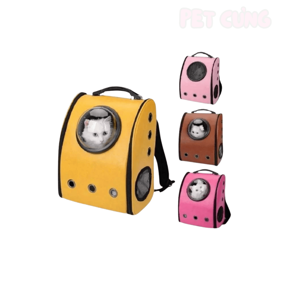 Balo phi hành gia da cao cấp cho chó mèo - Pet Cưng