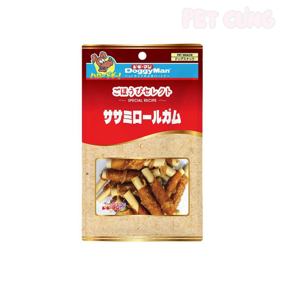 Que cuốn thịt gà mini Doggyman bánh thưởng huấn luyện cho chó 20 cây