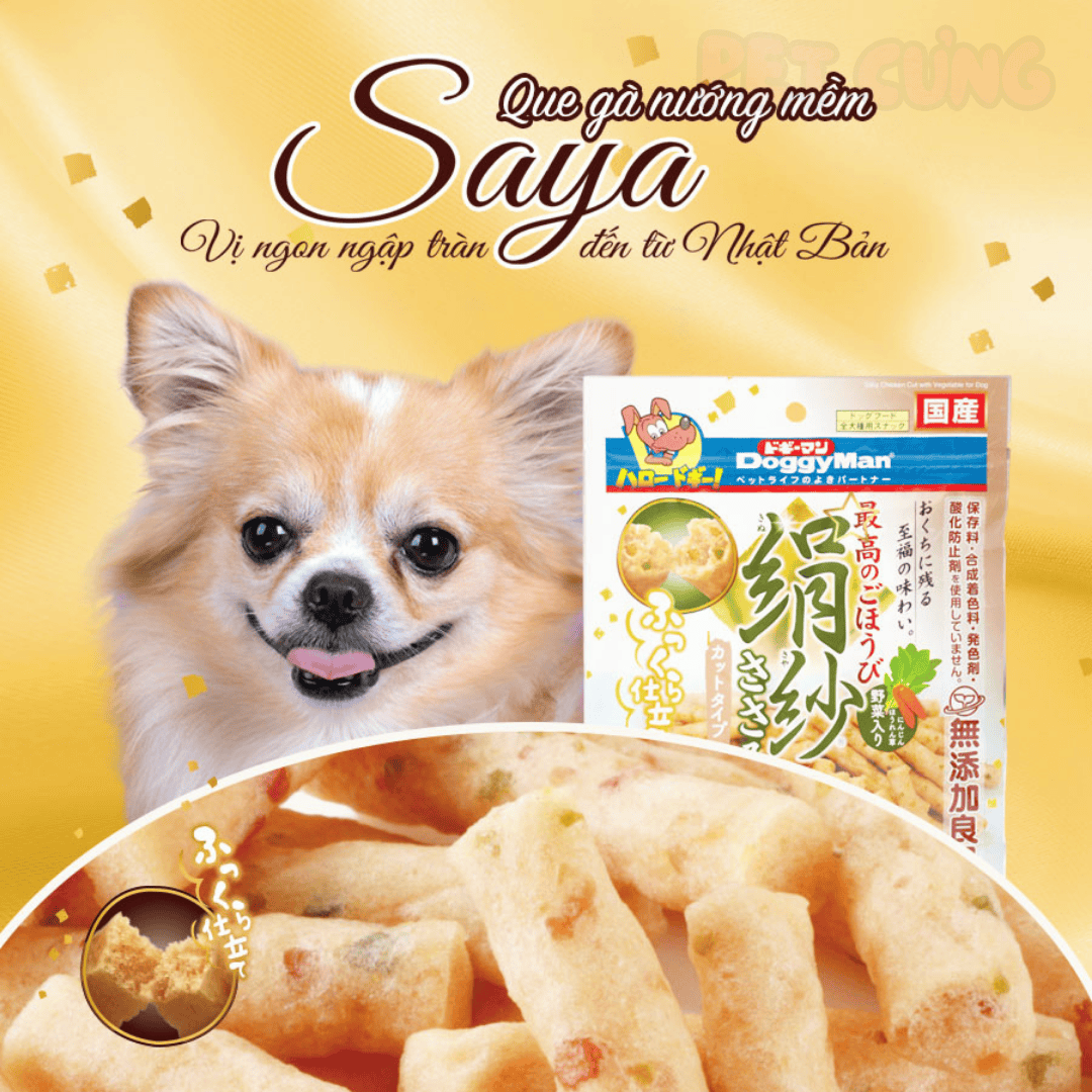 Que gà nướng mềm Doggyman SAYA bổ sung rau củ cho chó 100g - Pet Cưng