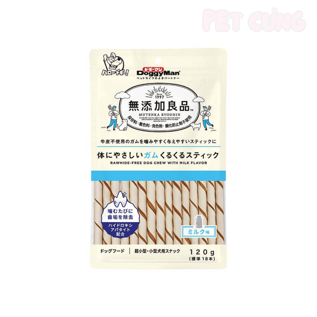 Que gặm vị sữa Doggyman snack cho chó thơm miệng 120g - Pet Cưng