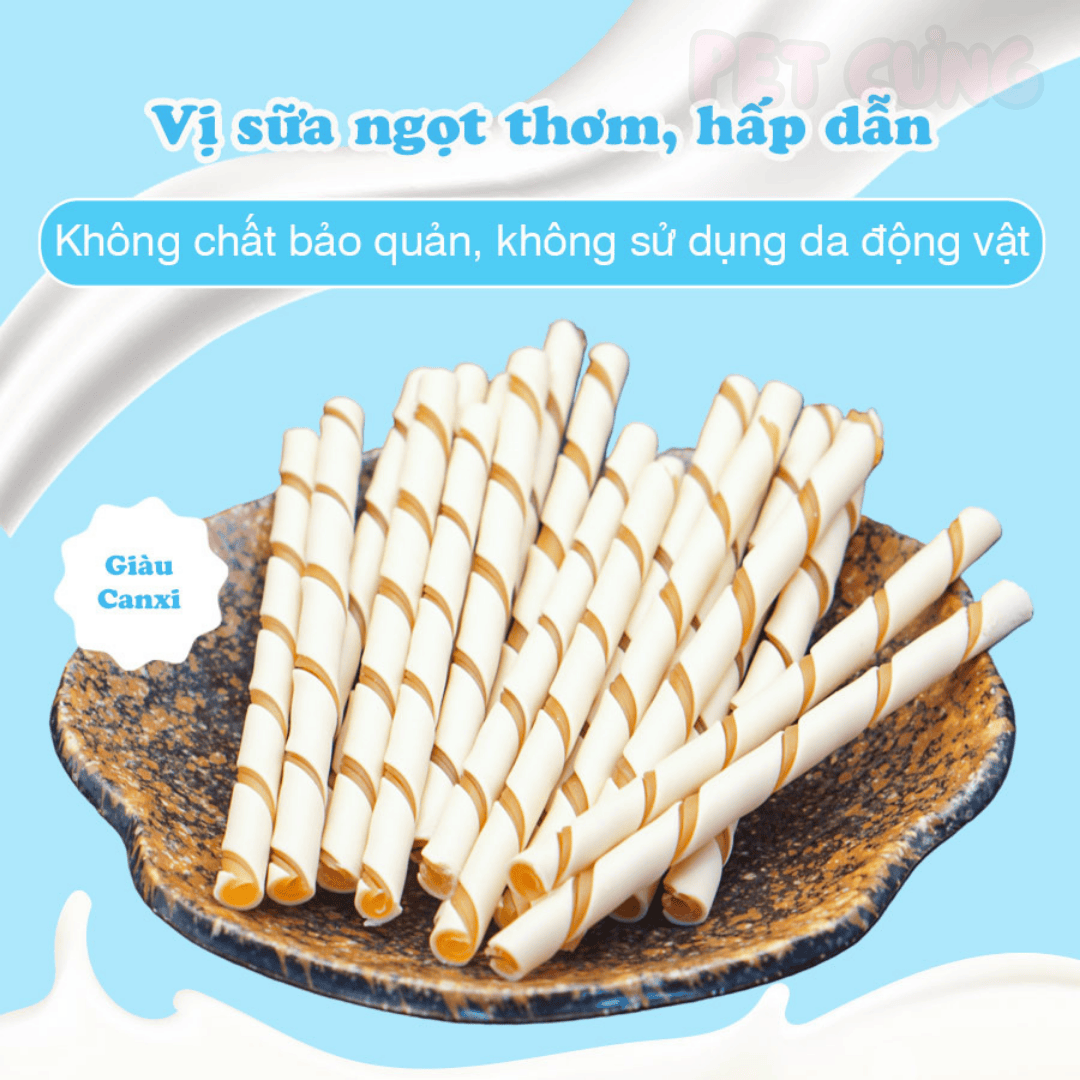 Que gặm vị sữa Doggyman snack cho chó thơm miệng 120g - Pet Cưng
