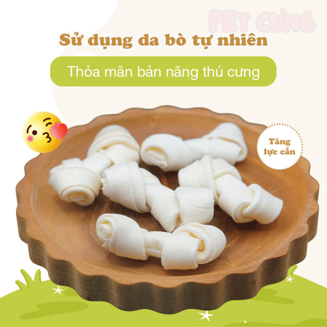 Xương da bò tự nhiên Doggyman cho chó gặm sạch răng 5 cây - Pet Cưng