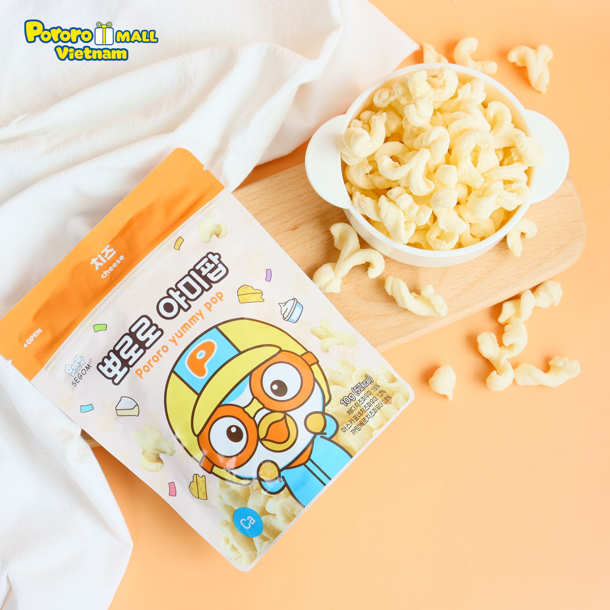 Bánh ăn dặm vị phô mai chính thức gia nhập Pororo Mall Việt Nam