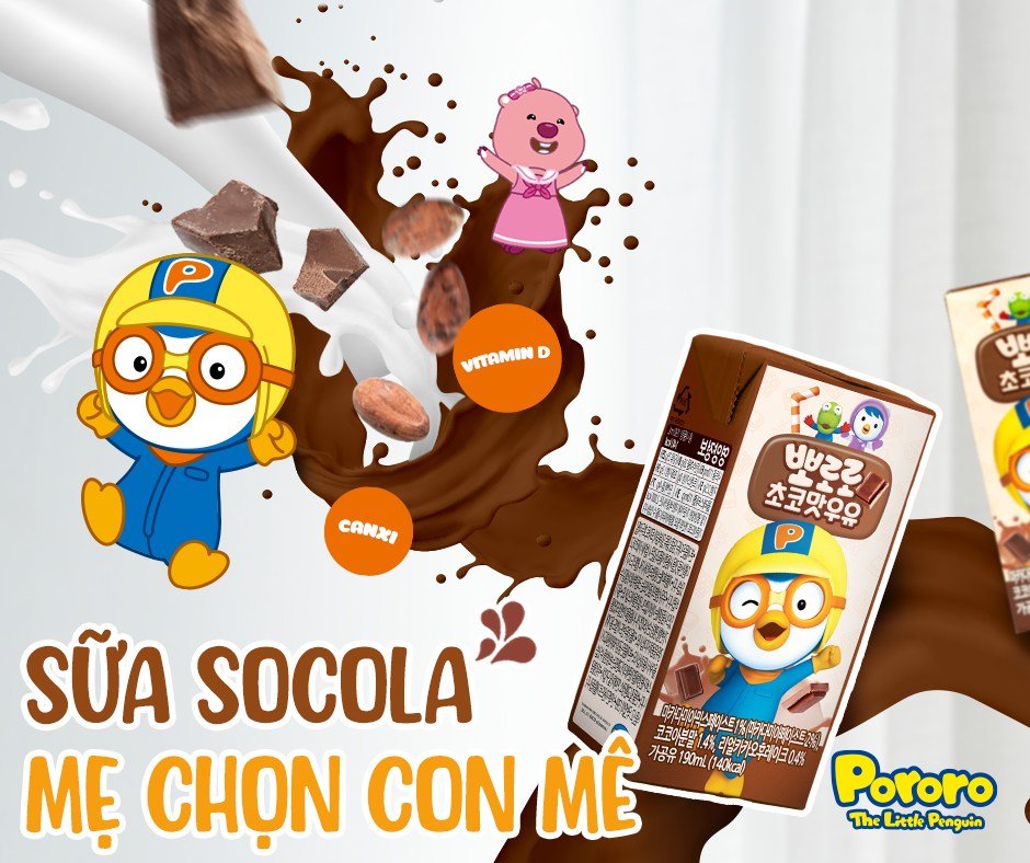 Sữa Nước Dinh Dưỡng Pororo Yonsei - Vị Chocolate - 190ml