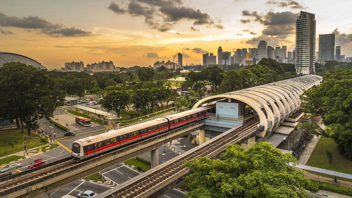 Hệ thống tàu điện ngầm MRT của Singapore.