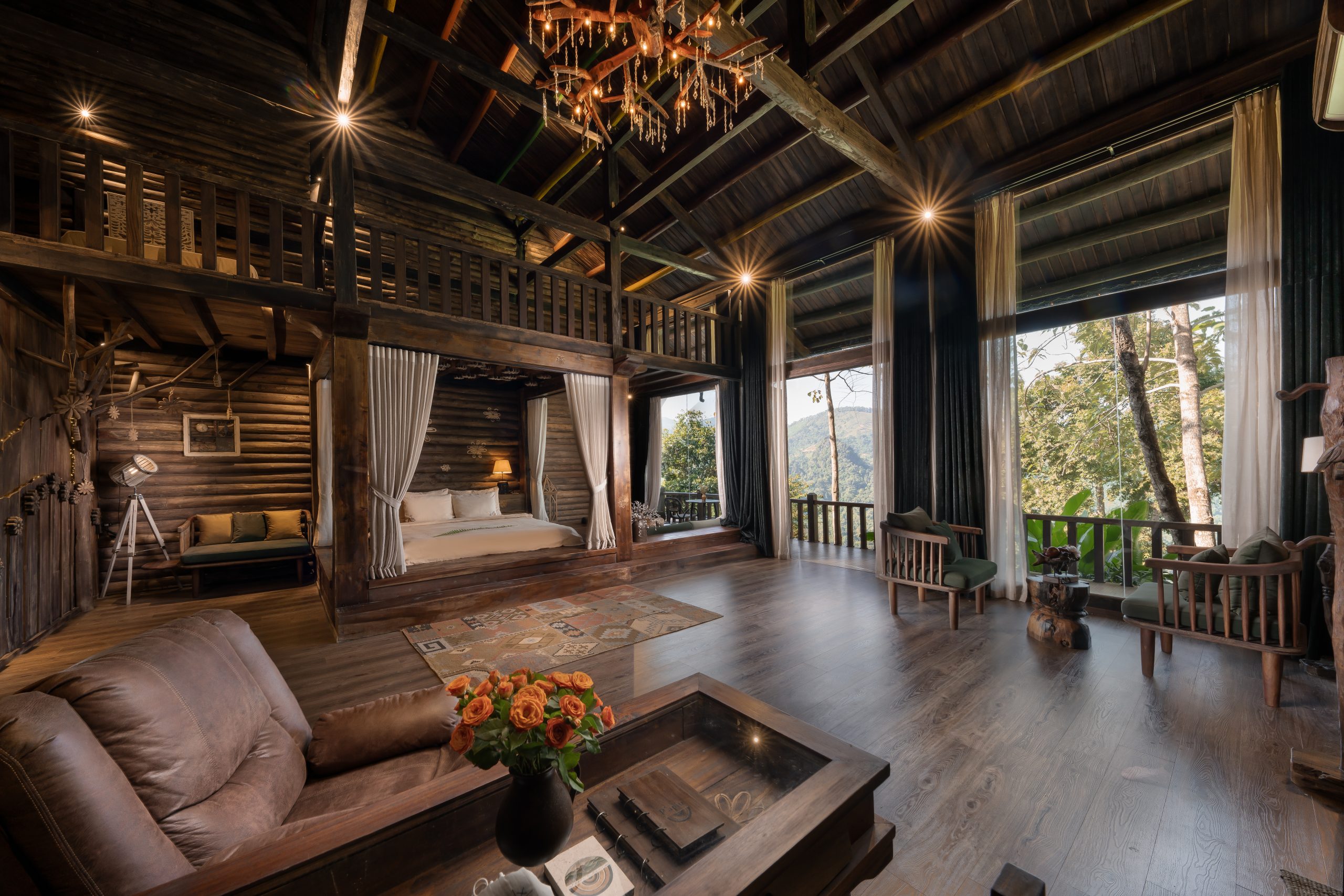 Biệt thự Ravine tại P'apiu Resort Hà Giang với tầm nhìn thung lũng, phù hợp cho 4 khách