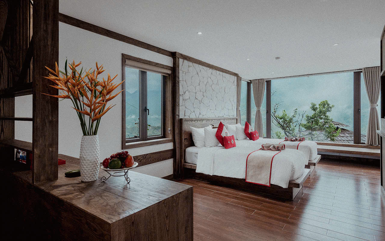 Phòng Superior Sapa Cát Cát Hills Resort & Spa view vườn ấm cúng
