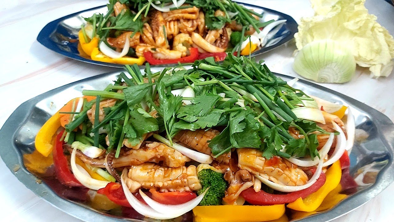 Mực nhảy xào bắt mắt người ghiền hải sản (Nguồn: Sưu tầm)