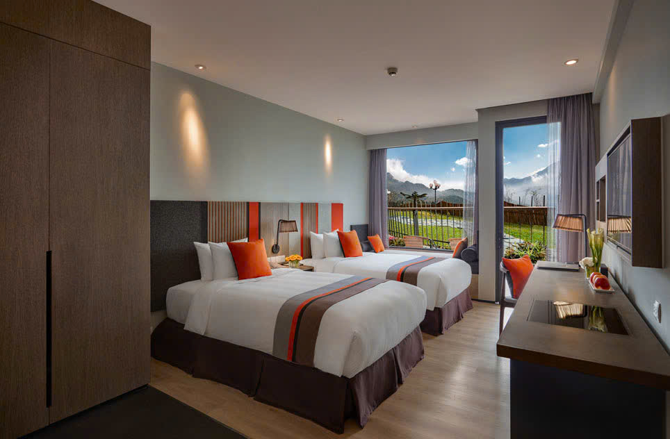 Phòng Deluxe Garden View Pao's Sapa Leisure Hotel view sân vườn